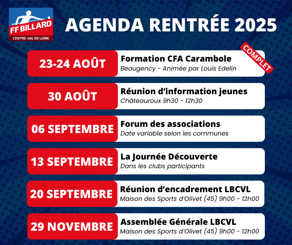 Agenda rentrée 